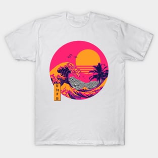 wave aesthetic sunset T-Shirt